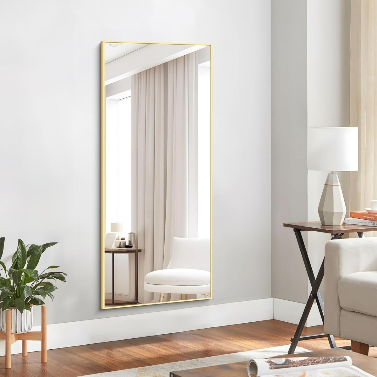 Gold Full Length Mirror 165x60cm Freestanding Wall Mount for Bedroom - Kwikley