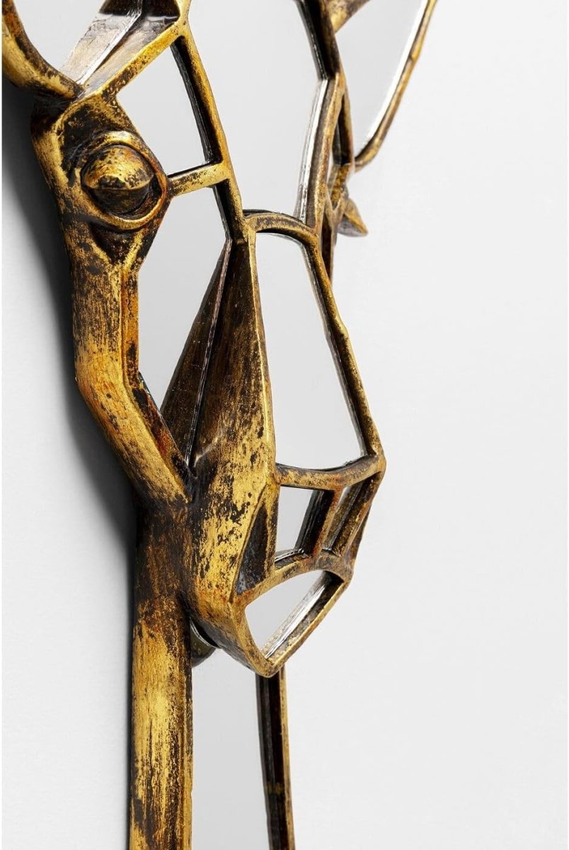 Gold Giraffe Wall Mirror 45x26cm Decorative Wall Art - Kwikley