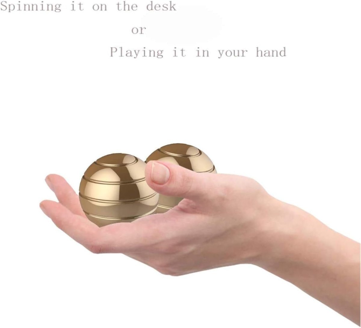 Gold Kinetic Spinning Desk Toy Optical Illusion Stress Relief Fidget - Kwikley