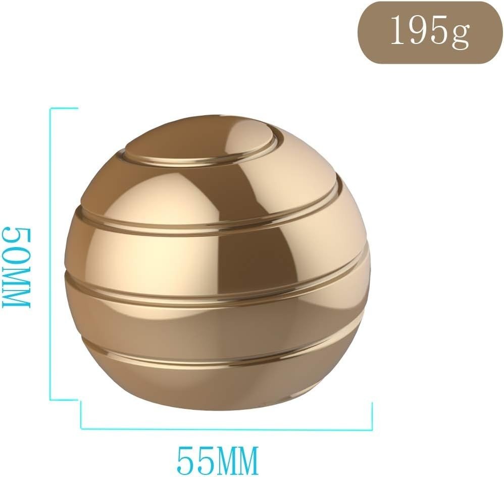 Gold Kinetic Spinning Desk Toy Optical Illusion Stress Relief Fidget - Kwikley