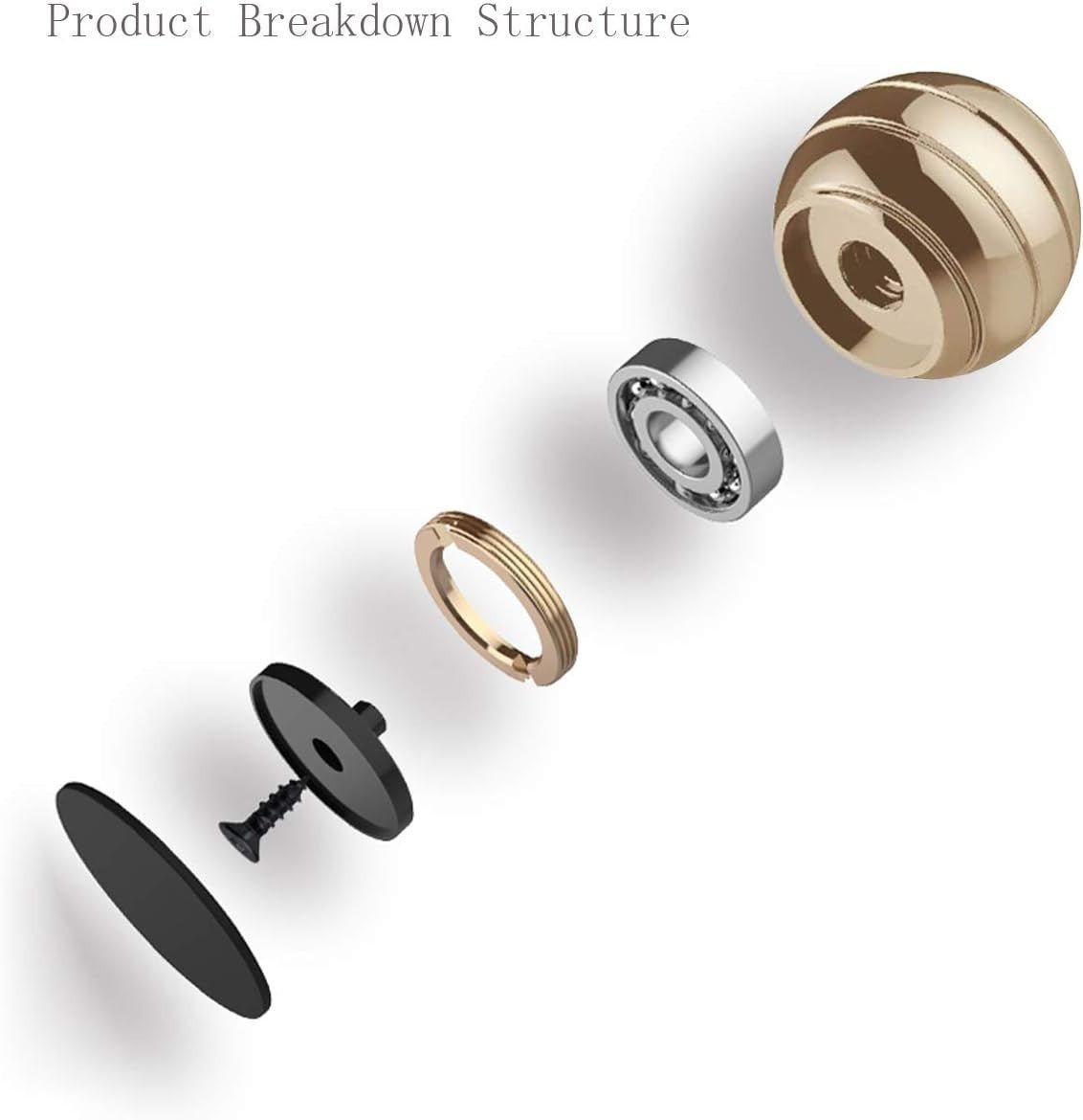 Gold Kinetic Spinning Desk Toy Optical Illusion Stress Relief Fidget - Kwikley