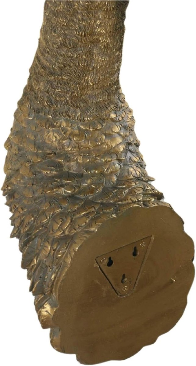 Gold Ostrich Head Wall Sculpture Hanging Wall Art 72cm Polystone - Kwikley