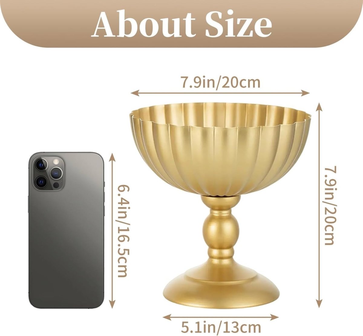 Gold Urn Wedding Centrepiece Set of 10 – 20cm Metal Flower Table Decor - Kwikley