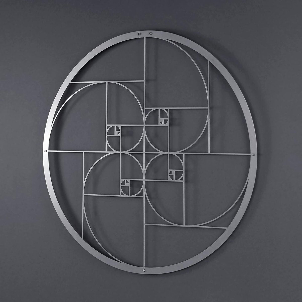 Golden Ratio Metal Wall Art 47x47cm Modern Geometric Decor - Kwikley