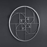 Golden Ratio Metal Wall Art 47x47cm Modern Geometric Decor - Kwikley
