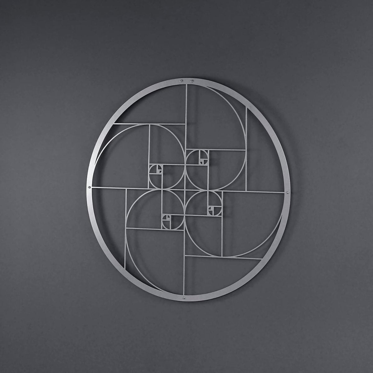 Golden Ratio Metal Wall Art 47x47cm Modern Geometric Decor - Kwikley
