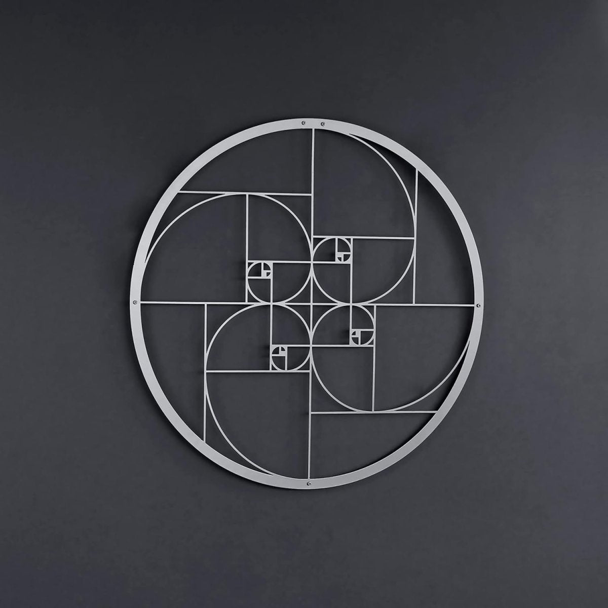 Golden Ratio Metal Wall Art 47x47cm Modern Geometric Decor - Kwikley