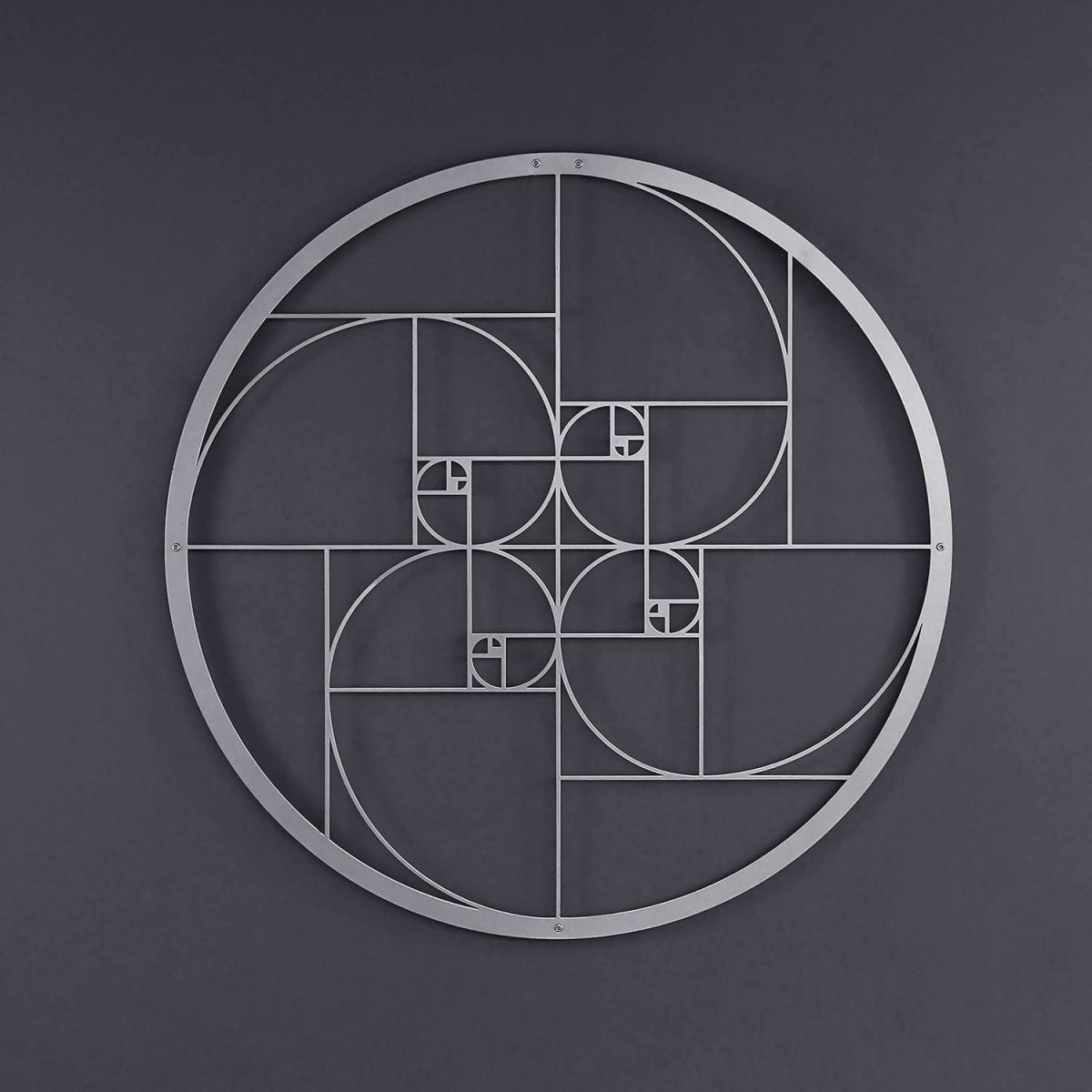 Golden Ratio Metal Wall Art 47x47cm Modern Geometric Decor - Kwikley