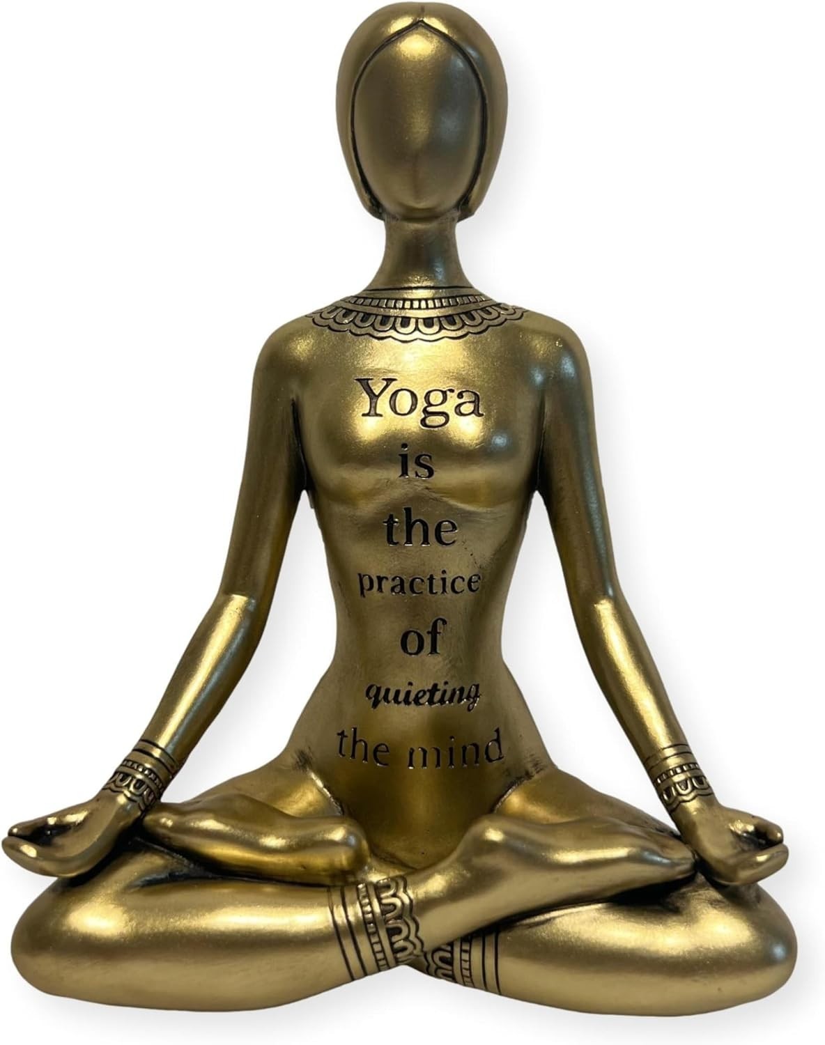 Golden Yoga Meditation Figurine 17cm Gold Spiritual Decor Zen Ornament Gift - Kwikley