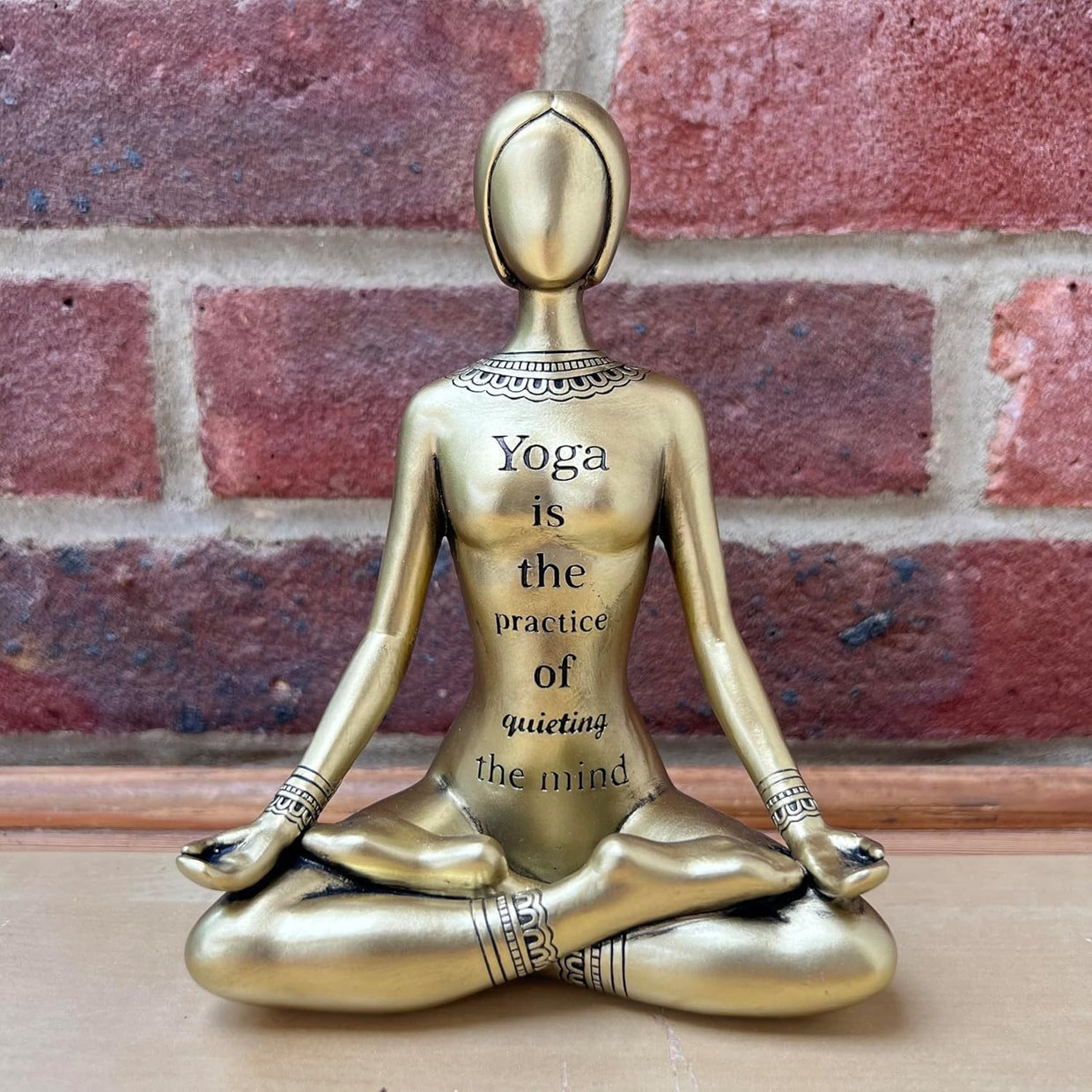 Golden Yoga Meditation Figurine 17cm Gold Spiritual Decor Zen Ornament Gift - Kwikley