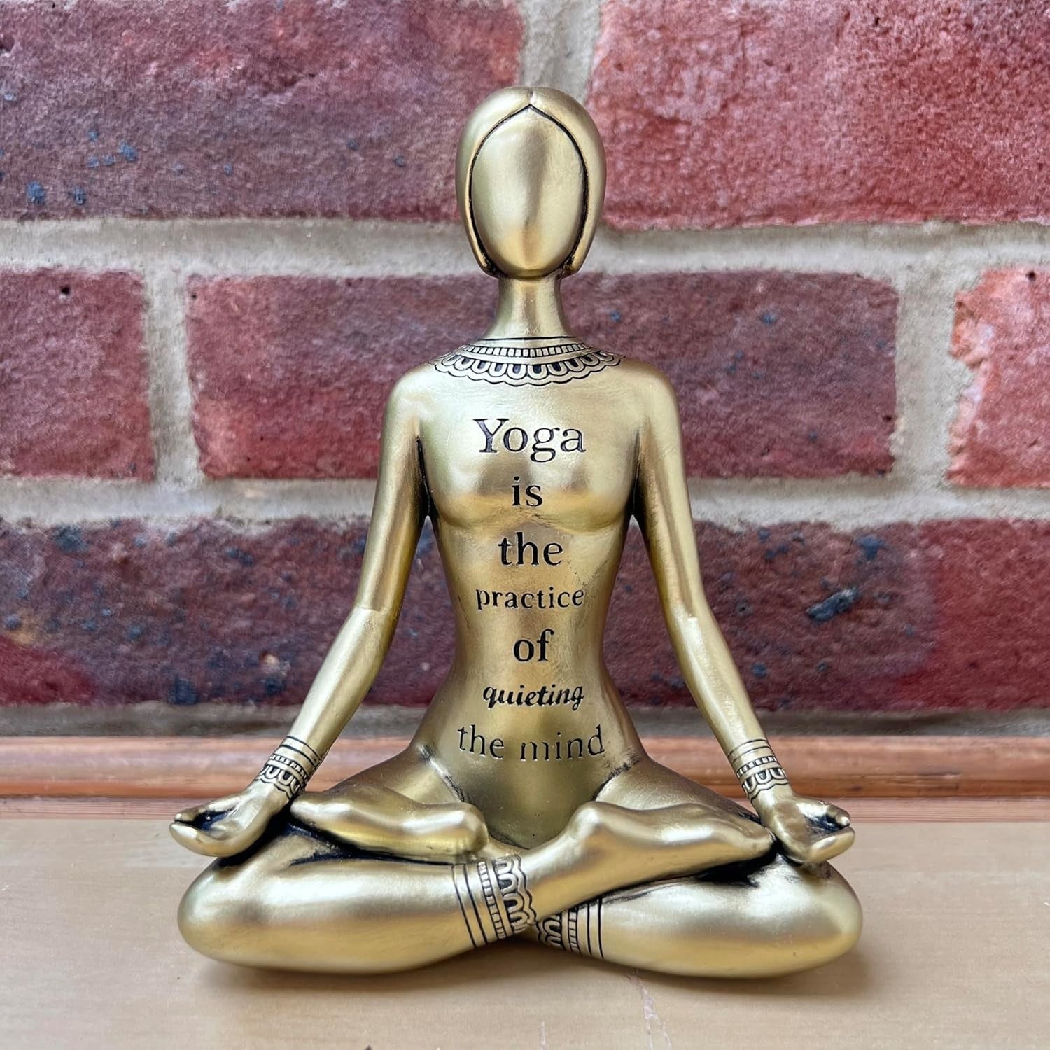 Golden Yoga Meditation Figurine 17cm Gold Spiritual Decor Zen Ornament Gift - Kwikley
