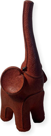 Good Luck Elephant Ornament Resin Decor | Raised Trunk Symbol | Luxury Leather - Kwikley