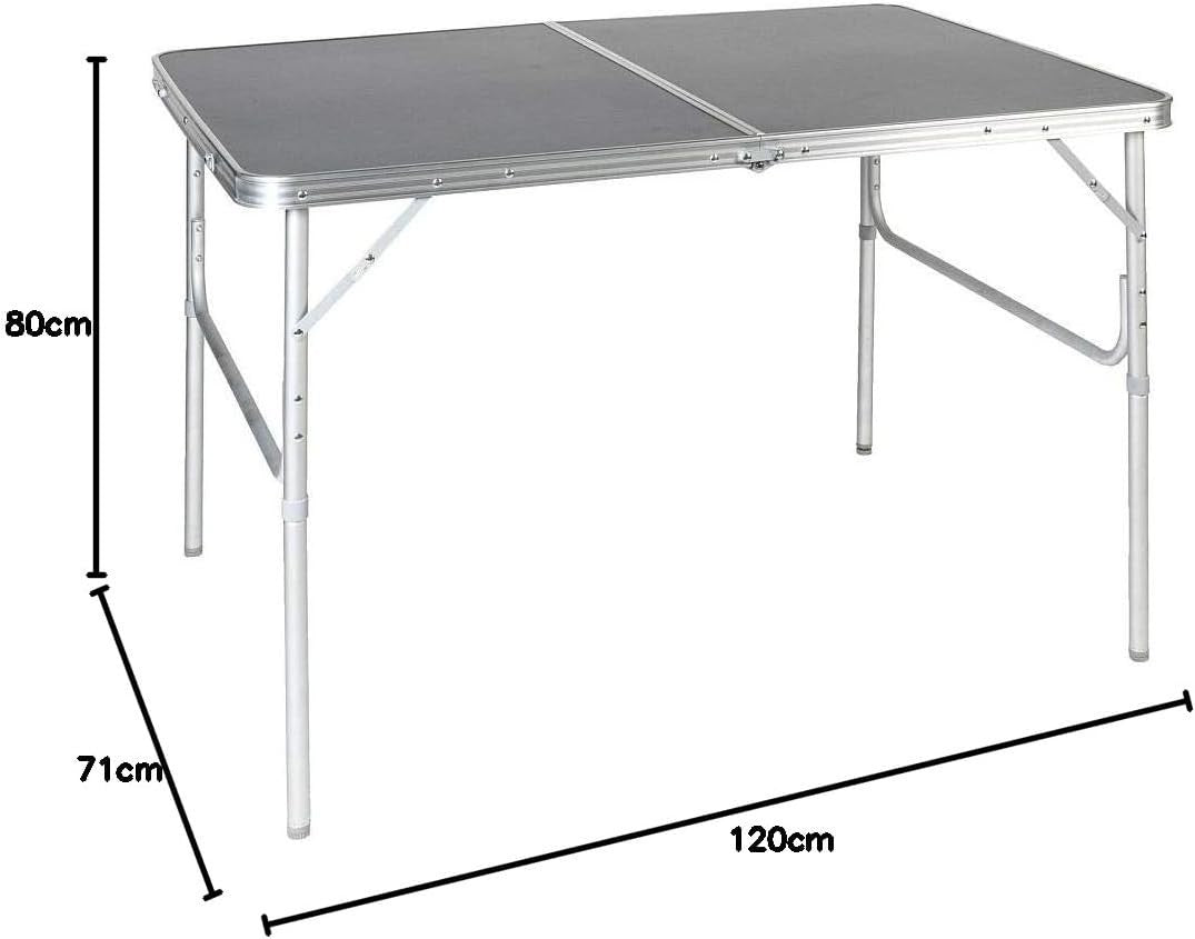 Granite Folding Table Adjustable Height Portable Lightweight Camping Picnic - Kwikley