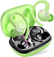 Green Bluetooth 5.3 Earbuds 40H ENC Mic Sport LED Display Waterproof - Kwikley