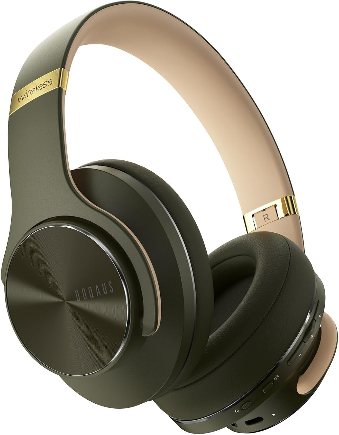 Green Bluetooth 5.3 Headphones 90H 3EQ Foldable Over Ear Built - in Mic - Kwikley