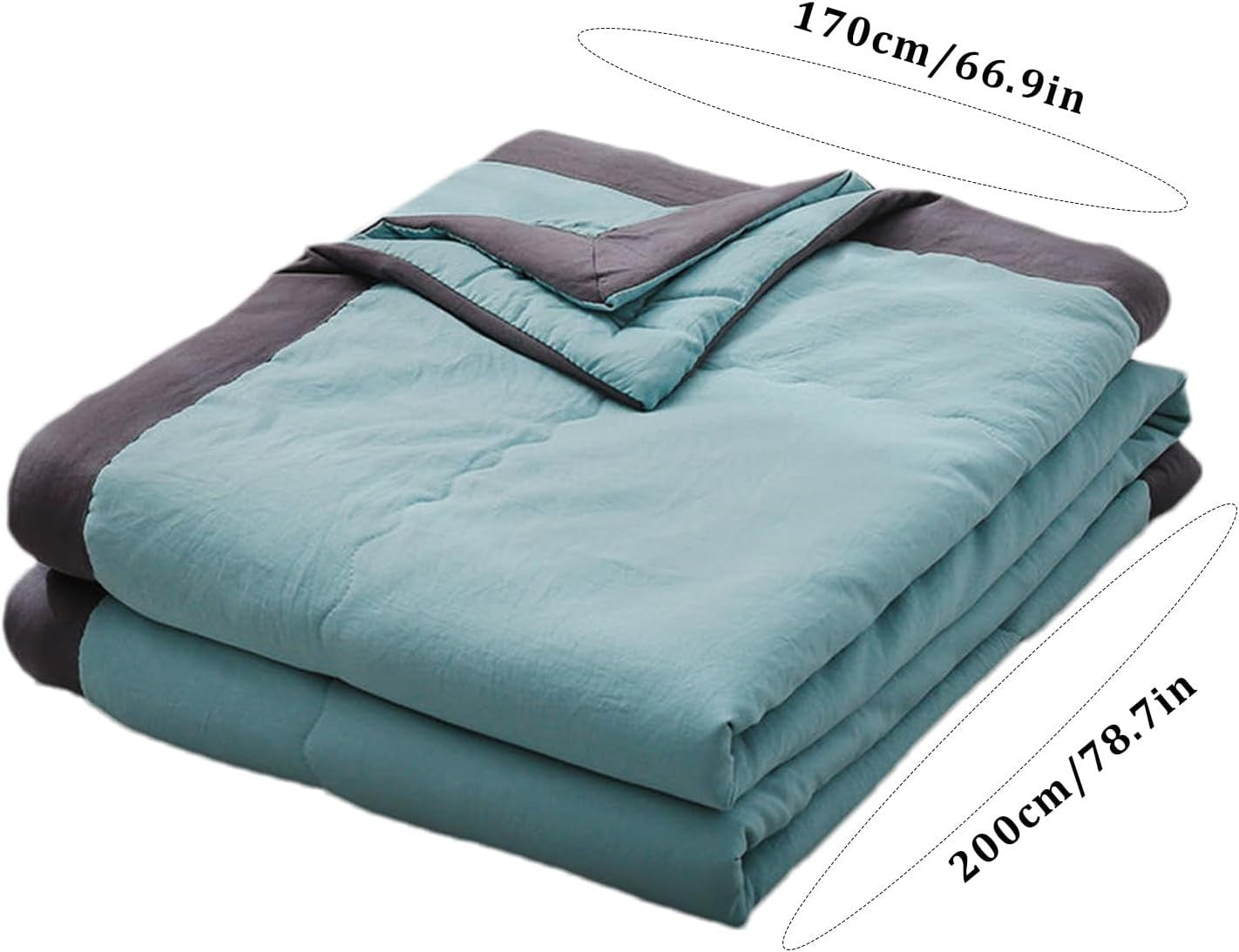 Green Cooling Blanket Summer Breathable Lightweight Throw 5.57x6.56ft - Kwikley