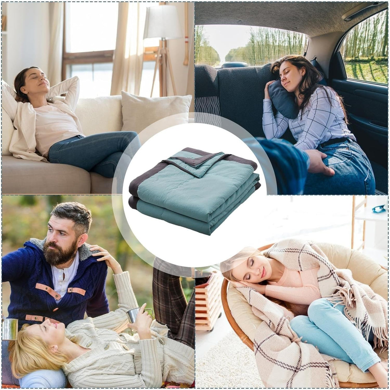 Green Cooling Blanket Summer Breathable Lightweight Throw 5.57x6.56ft - Kwikley
