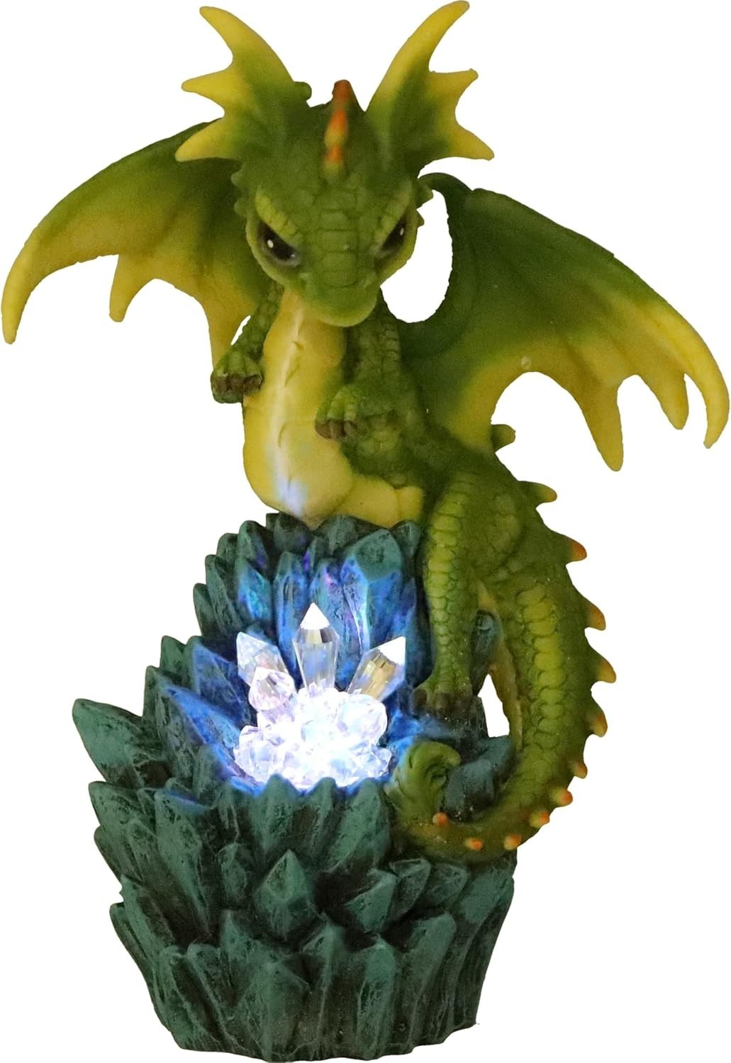 Green Dragon Figurine 18cm LED Light | Crystal Peak Ornament | Fantasy Gift - Kwikley