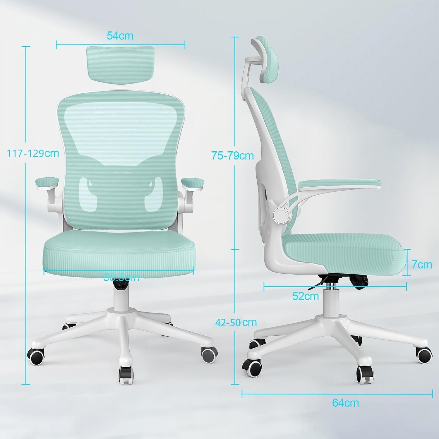 Green Ergonomic Office Chair Mesh Back Adjustable Height Lumbar Arm Rest Home De - Kwikley