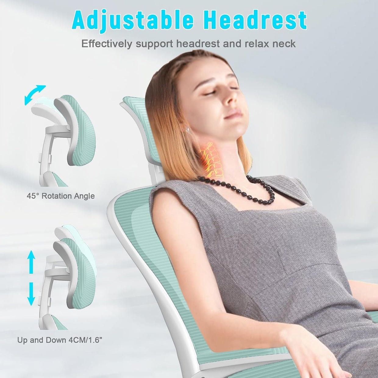 Green Ergonomic Office Chair Mesh Back Adjustable Height Lumbar Arm Rest Home De - Kwikley
