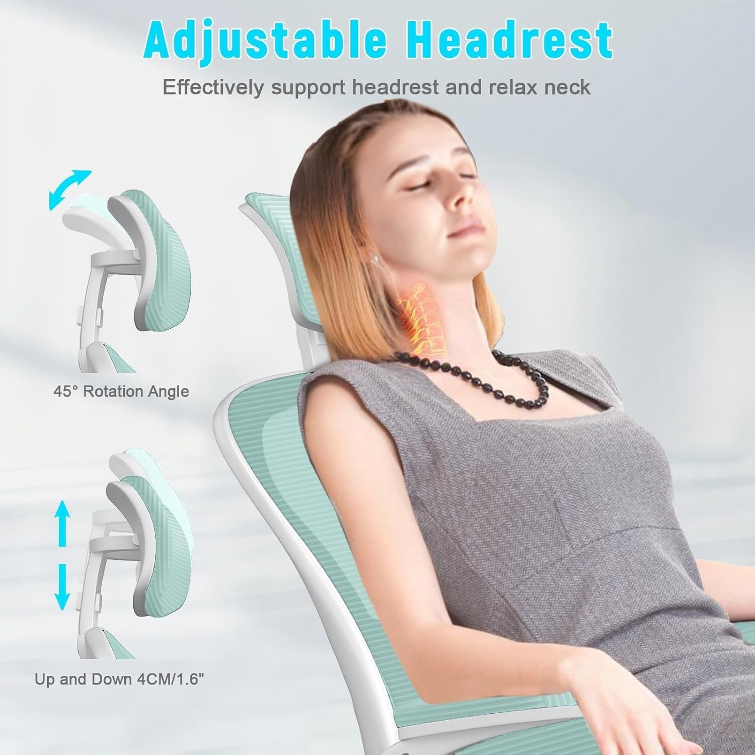 Green Ergonomic Office Chair Mesh Back Adjustable Height Lumbar Arm Rest Home De - Kwikley