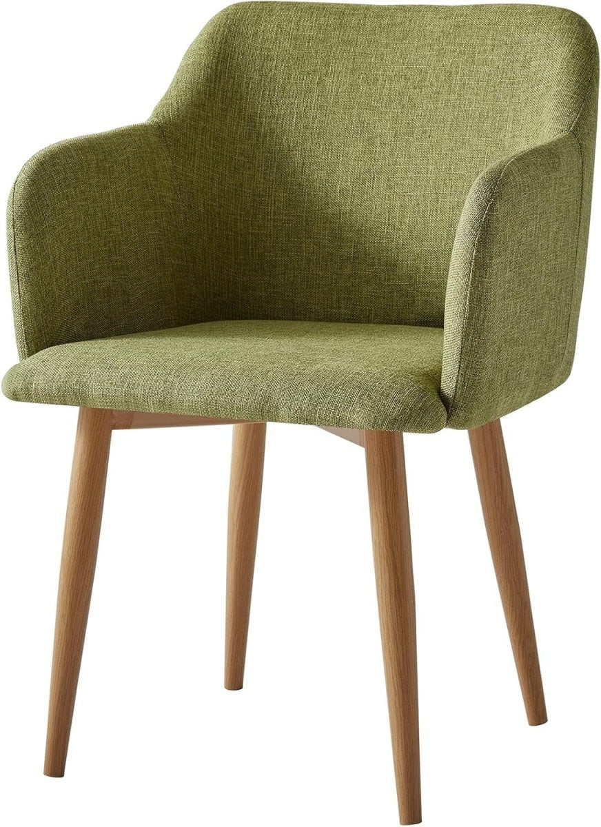 Green Fabric Accent Chair Modern Tub Armchair Metal Legs - Kwikley