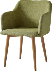 Green Fabric Accent Chair Modern Tub Armchair Metal Legs - Kwikley