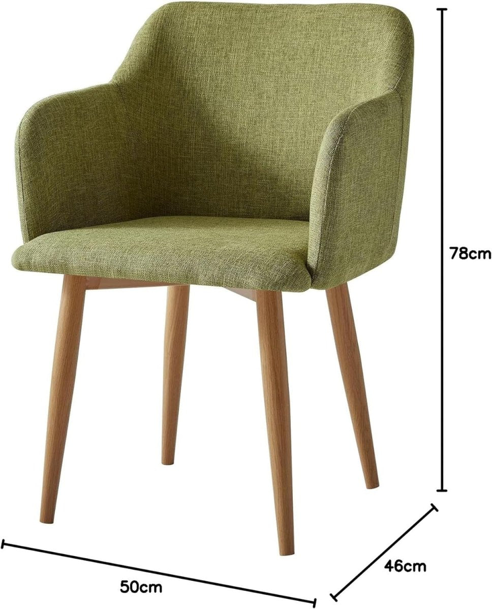 Green Fabric Accent Chair Modern Tub Armchair Metal Legs - Kwikley