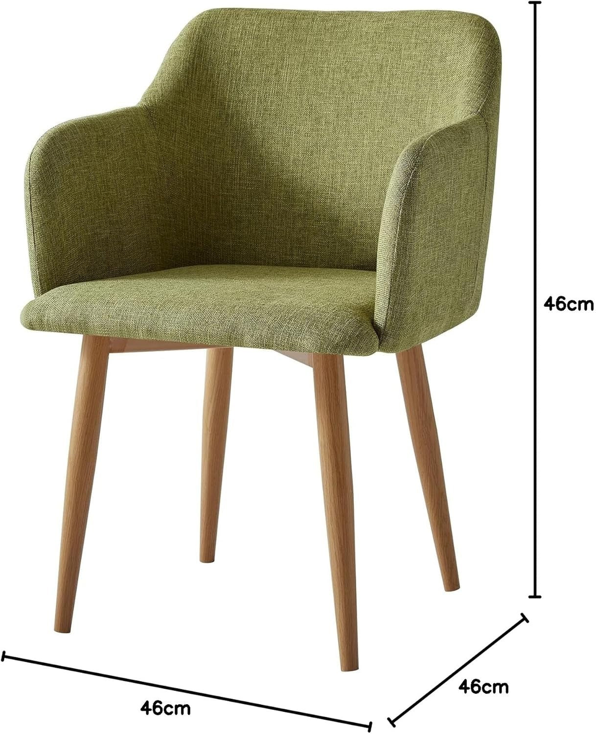 Green Fabric Tub Chair Wing Back Armchair, Compact Bedroom Vanity Seat - Kwikley
