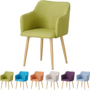 Green Fabric Tub Chair Wing Back Armchair, Compact Bedroom Vanity Seat - Kwikley
