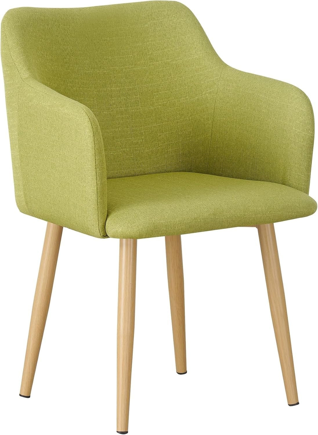 Green Fabric Tub Chair Wing Back Armchair, Compact Bedroom Vanity Seat - Kwikley