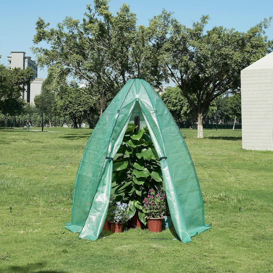 Green Foil Greenhouse Tent 183x160cm | Heavy - Duty PE Cover & Steel Frame - Kwikley
