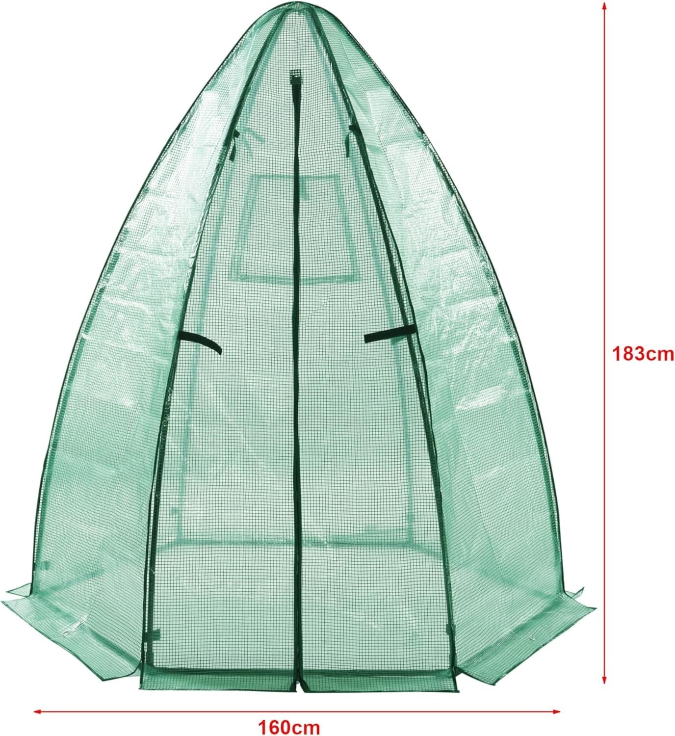 Green Foil Greenhouse Tent 183x160cm | Heavy - Duty PE Cover & Steel Frame - Kwikley