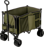 Green Folding Garden Trolley 100kg Heavy Duty Collapsible Camping Utility Wagon - Kwikley