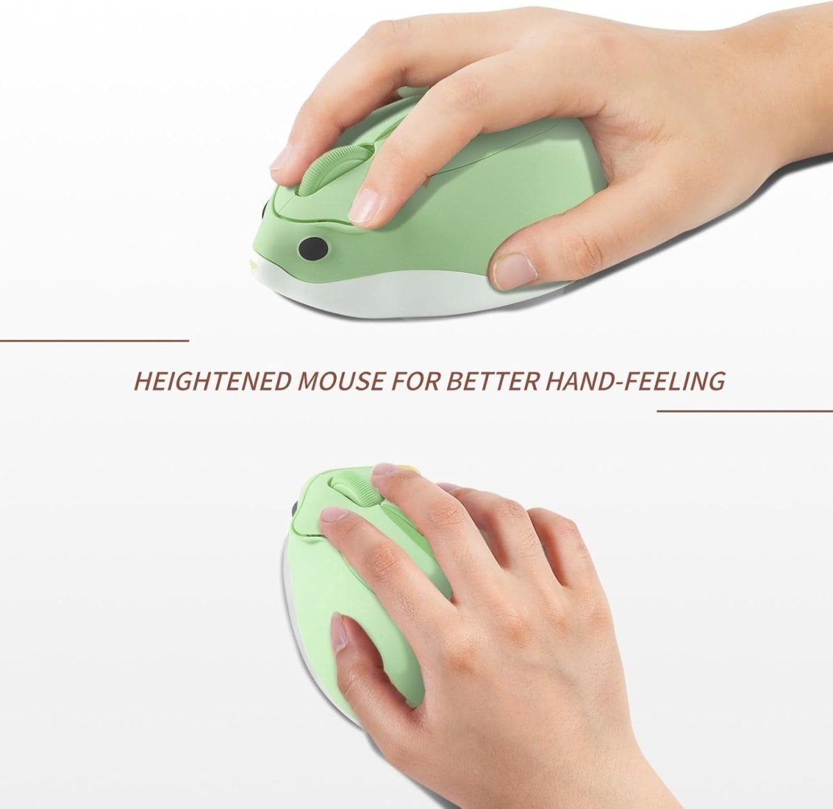Green Hamster Wireless Mouse Silent 1200DPI Cute USB Laptop PC - Kwikley