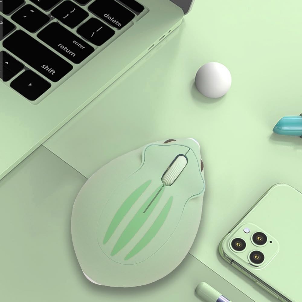 Green Hamster Wireless Mouse Silent 1200DPI Cute USB Laptop PC - Kwikley