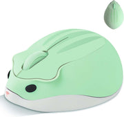 Green Hamster Wireless Mouse Silent 1200DPI Cute USB Laptop PC - Kwikley
