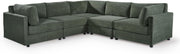 Green Jumbo Cord Modular 5 Seater L Shaped Sofa – Removable Covers - Kwikley