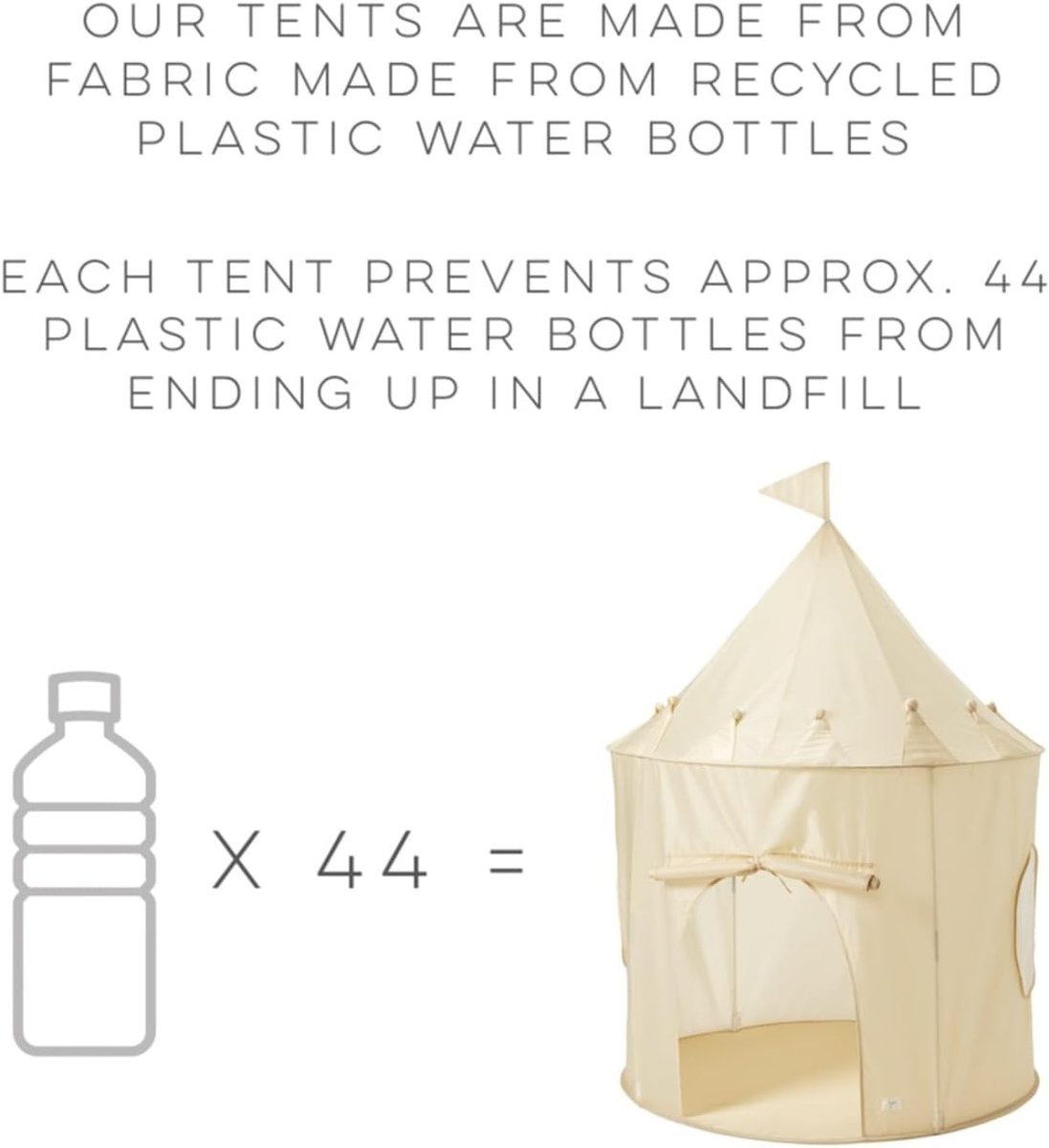 Green Kids Indoor Play Tent Pop Up Fort Modern Eco Fabric - Kwikley