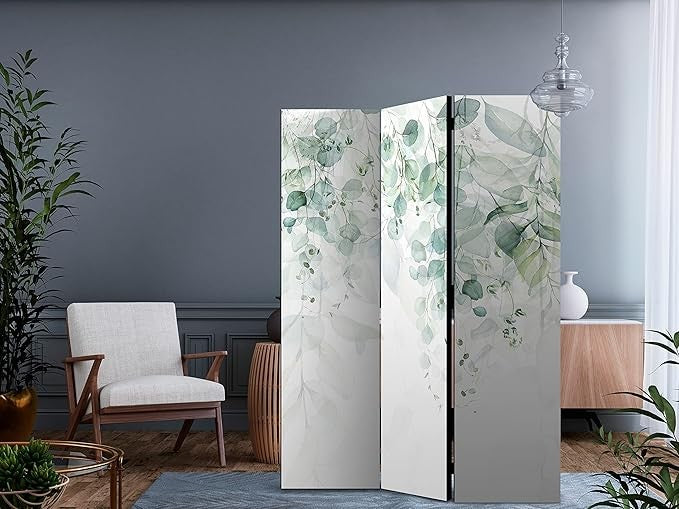 Green Leaf Acoustic Room Divider 135x172cm Double Side Folding Screen - Kwikley