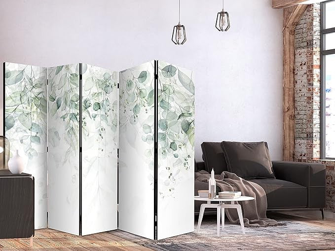 Green Leaf Acoustic Room Divider 225x172cm Double Sided Folding Screen - Kwikley