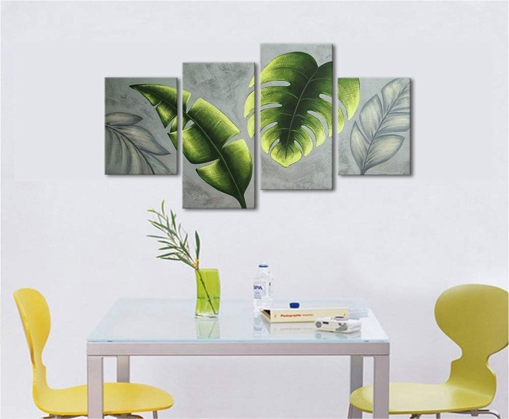 Green Leaves 5 - Panel Canvas Wall Art 30x40cm Modern Botanical Decor - Kwikley