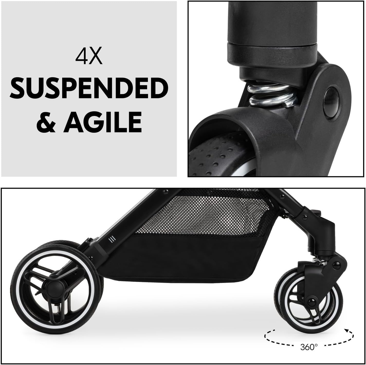 Green Lightweight Travel Pushchair One Hand Fold Reclining 22kg - Kwikley