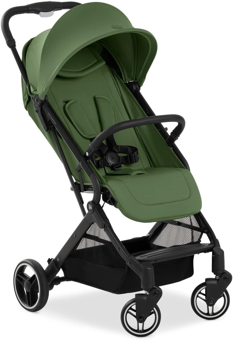 Green Lightweight Travel Pushchair One Hand Fold Reclining 22kg - Kwikley