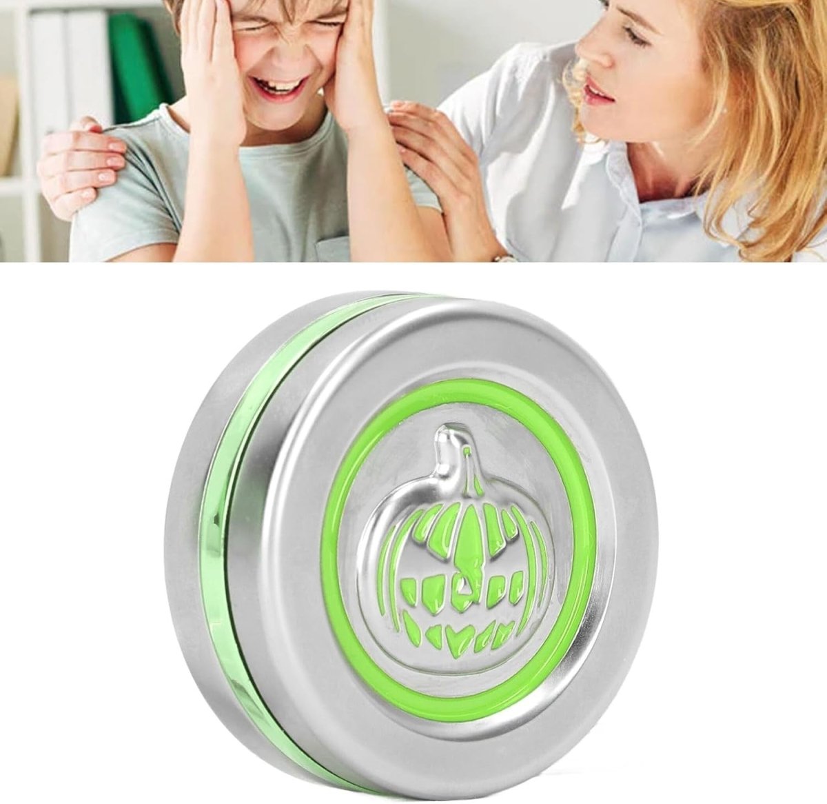 Green Metal Pumpkin Fidget Slider Click Stress Relief ADHD Sensory Toy - Kwikley
