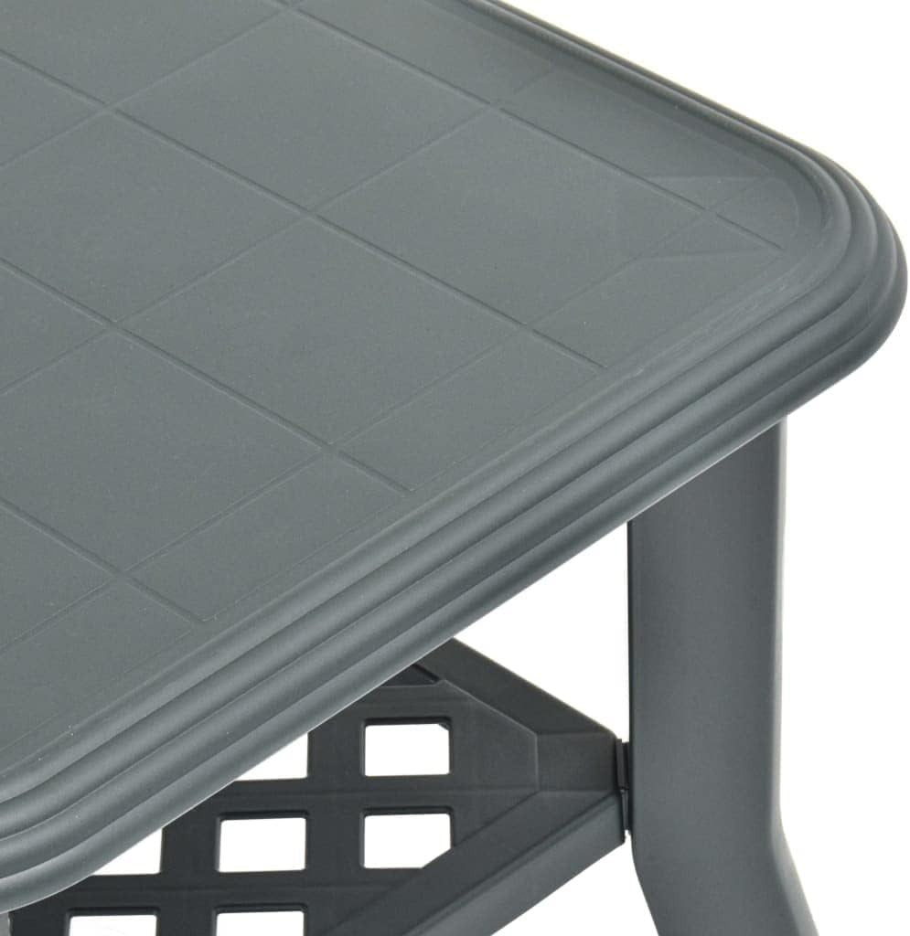 Green Outdoor Coffee Table with Storage Shelf, Lightweight Plastic 90x60x46cm - Kwikley