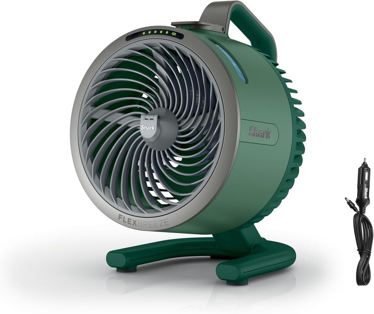 Green Portable Misting Fan – 5 - Speed Rechargeable Table Fan LED & Cooling Spray - Kwikley
