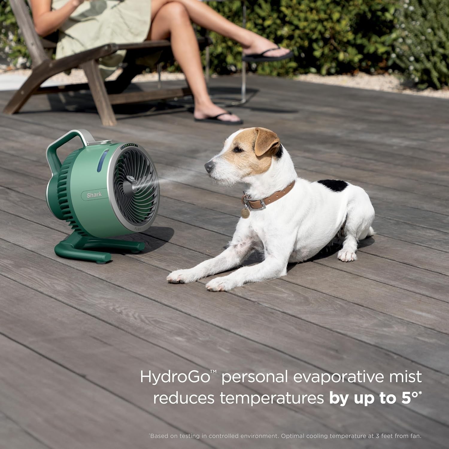 Green Portable Misting Fan – 5 - Speed Rechargeable Table Fan LED & Cooling Spray - Kwikley