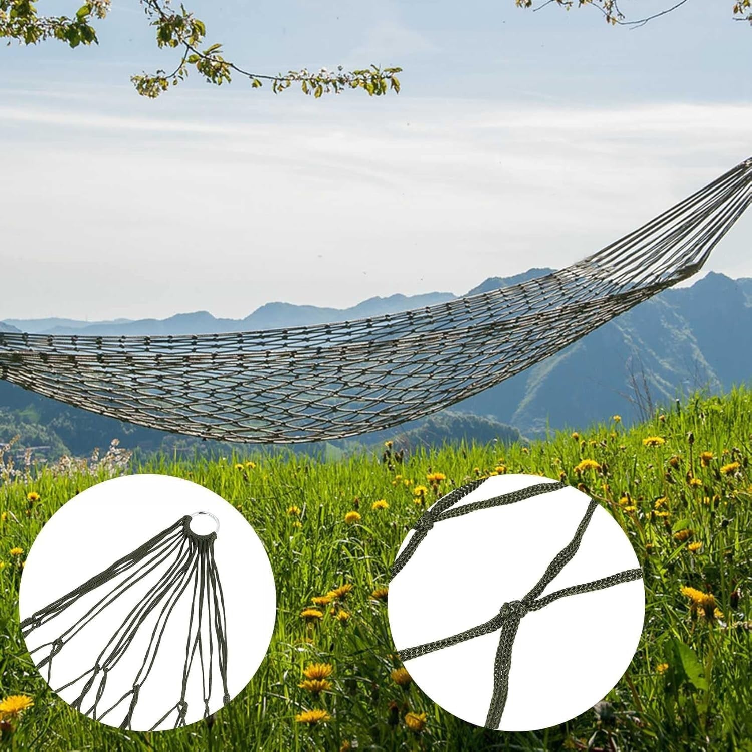 Green Portable Outdoor Camping Hammock Mesh Net, Lightweight Travel Swing 2.7x0. - Kwikley