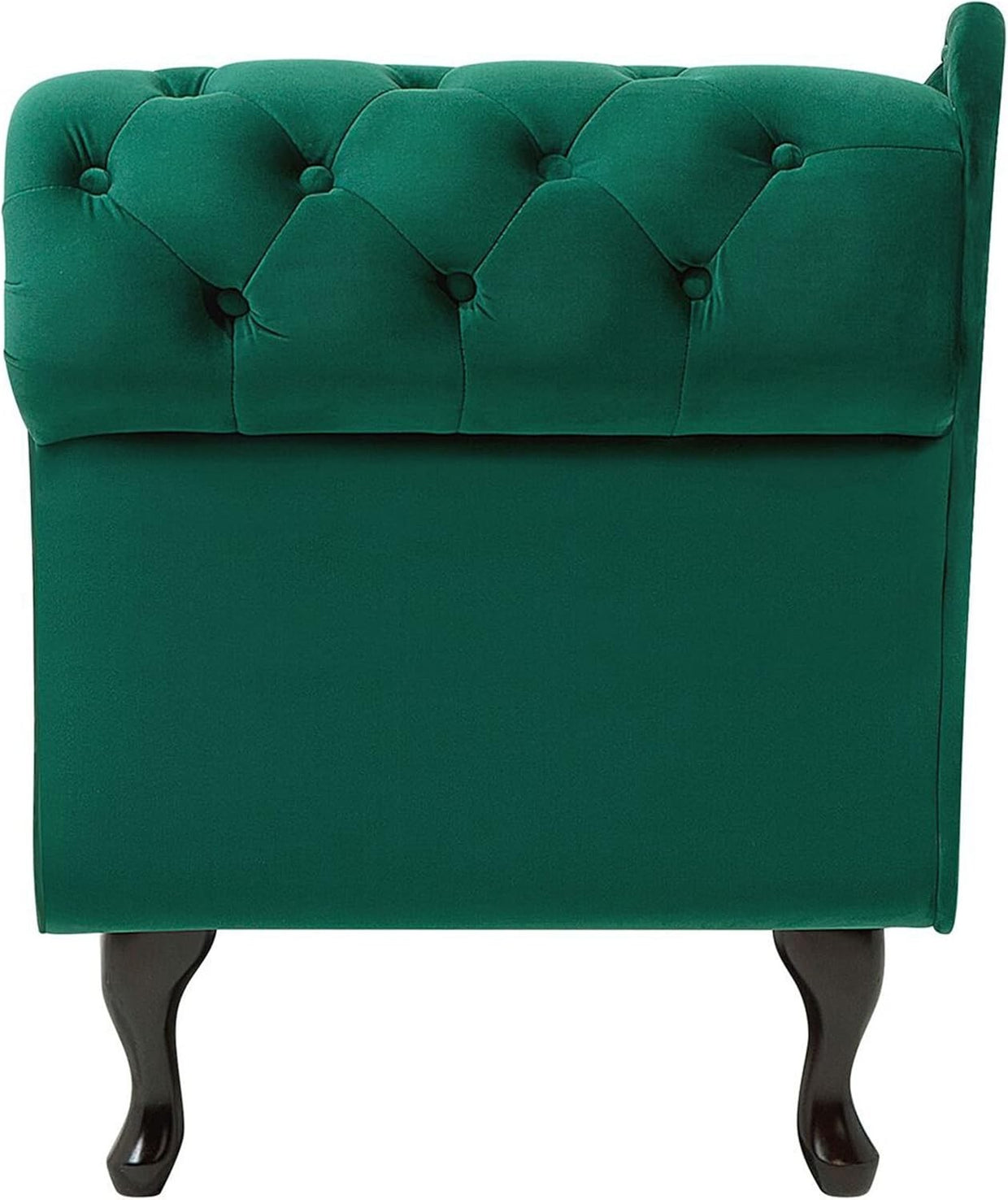 Green Right Hand Chesterfield Chaise Lounge Velvet Fabric Classic Design - Kwikley